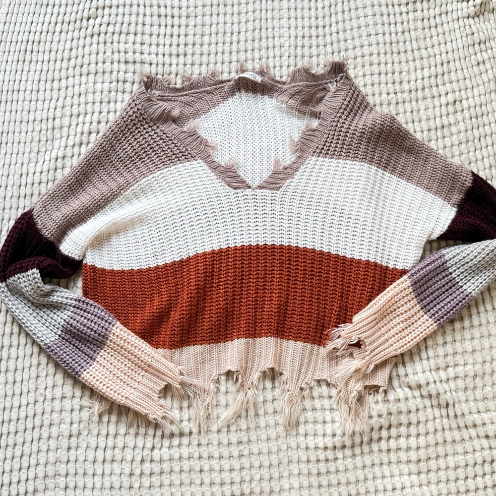 Oversized off the shoulder knit sweater